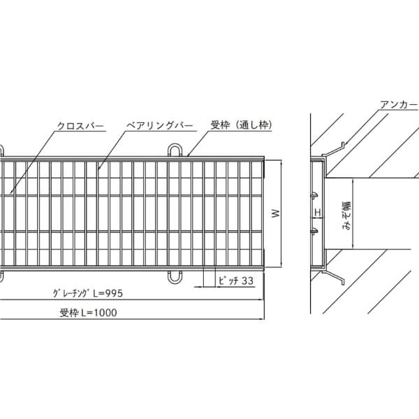 個人宅・現場配送不可 法人様限定商品 法山本店 側溝用グレーチング（普及型） 鋼板製 溶融亜鉛メッキ仕上げ 適用みぞ幅200ｍｍ HGB-300-32 