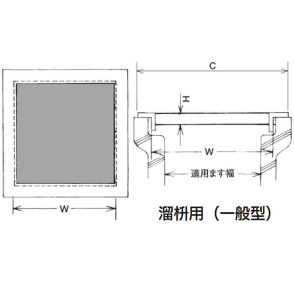 個人宅・現場配送不可 法人様限定商品 法山本店 落ち葉落下防止型 つば付溜ますぶた用グレーチング 溜枡用（一般型） 鋼板製 適用ます幅360ｍｍ HGME-36-19 