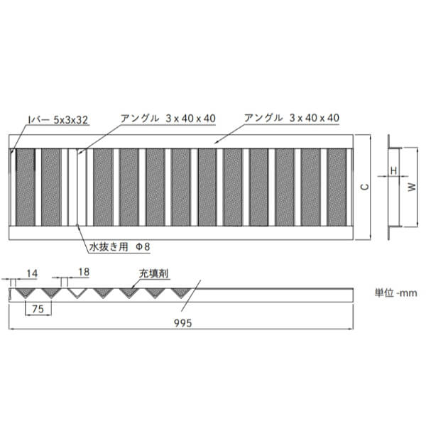 個人宅・現場配送不可 法人様限定商品 法山本店 景観用グレーチング HYUシリーズ 幅W寸法140ｍｍ HYU-150 ライトブラウン