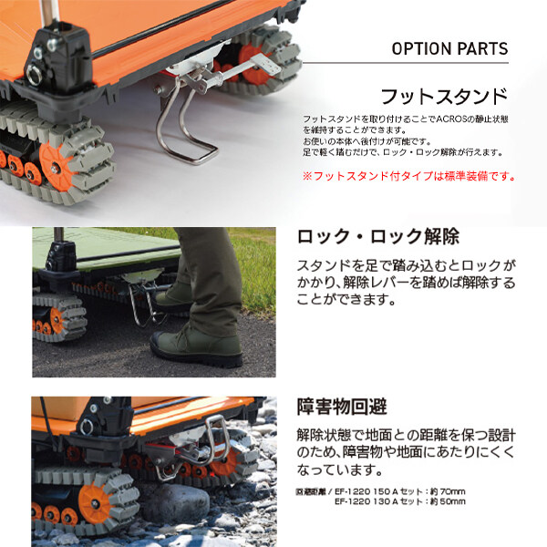 個人宅配送不可 yazaki 矢崎化工 アクロス ACROS A クローラータイプ ダブルハンドル フットスタンド付き SC-9060AX DHA FT 最大積載量150kgまで 
