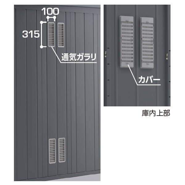 イナバ物置 ARCIA FIT アルシアフィット オプション 通気パネル KTD-H HM-1154 納入後追加注文価格 