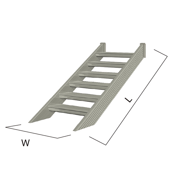 森田アルミ工業 STAIRS ステアーズ 階段本体 階段長さ L4200mm 階段幅 W500mm ステップ枚数 13枚 角度調節範囲 43.5°～64.5° 踏板の耐荷重 150kg SB4205T0 ブロンズ