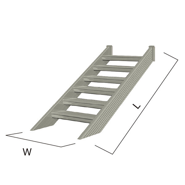 森田アルミ工業 STAIRS ステアーズ 階段本体 階段長さ L1800mm 階段幅 W1000mm ステップ枚数 5枚 角度調節範囲 43.5°～64.5° 踏板の耐荷重 150kg S□1810T0 