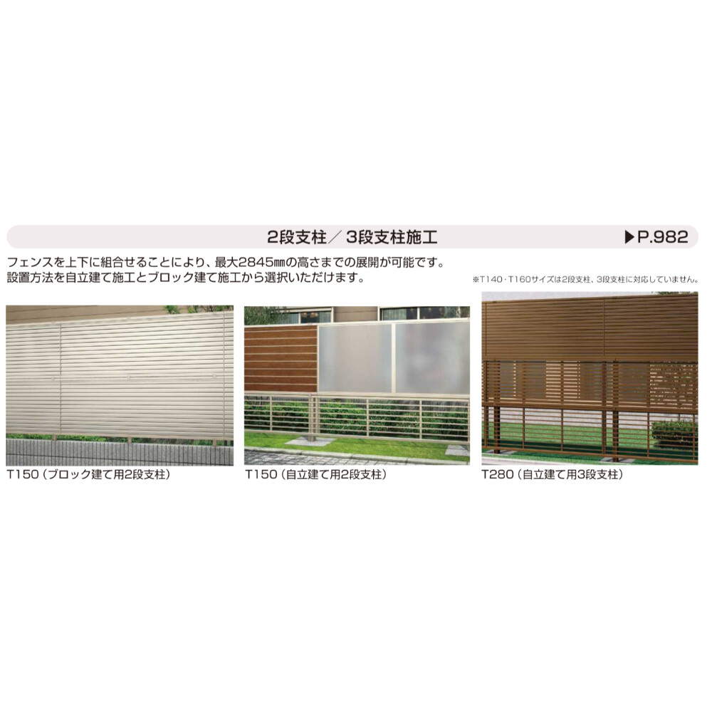 YKKAP YKK シンプレオフェンス YS2型 横スリット 本体 T120 H1200 高さ120cm フェンス本体のみ 