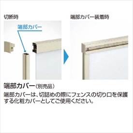 YKKAP YKK ルシアスフェンス YM1F型 端部カバー（1本入り） T60 H600 高さ60cm 