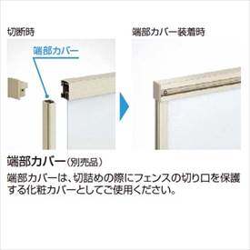 YKKAP YKK ルシアスフェンス TS2F型 端部カバー（1本入り） T60 H600 高さ60cm 