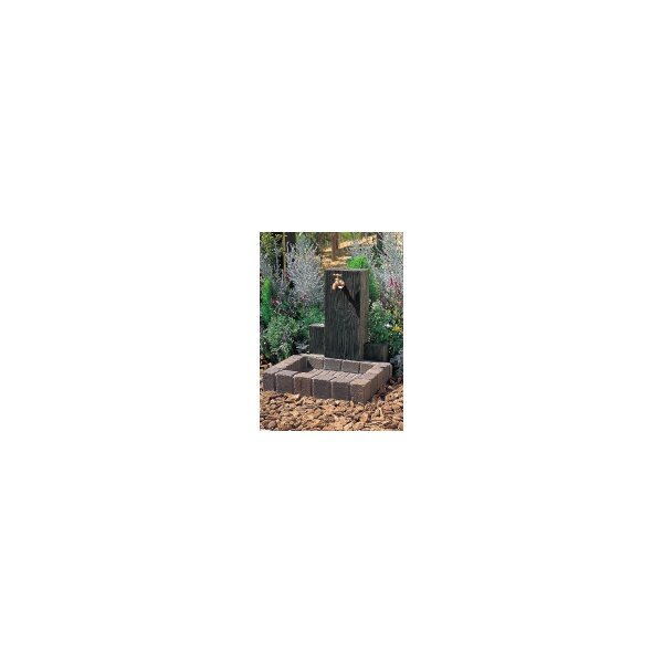 ニッコー 立水栓ユニット ウッドクリートタイプ パン：角型 『水栓柱・立水栓セット 水受け付き（蛇口は別売）ニッコーエクステリア』 トランスブラウン