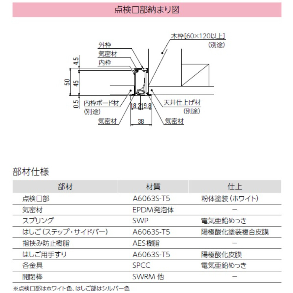 ダイケン 天井収納はしご 気密タイプ天井収納はしご 使用可能天井高 2100～2300mm 開口寸法 700x1200mm CXTW7 【法人様限定（現場配送不可）】 