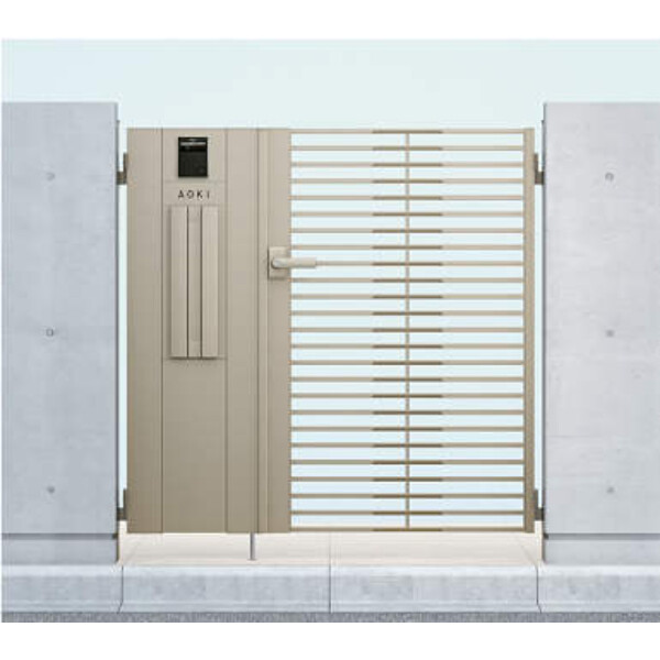 YKKAP シャローネ門扉 SC05型 04･08-12R（L) 門柱・親子開きセット 機能子扉Aセット 