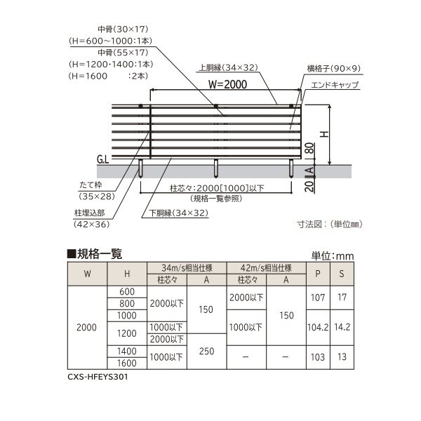 【SY1F型の廉価品】YKK YKKAP 完全目隠しフェンス シンプレオフェンス YS3型 1スパンセット 距離 2m × 高さ 60cm アルミカラー