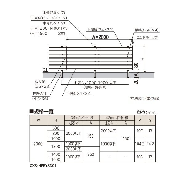 【SY1F型の廉価品】YKK YKKAP 完全目隠しフェンス シンプレオフェンス YS3型 2スパンセット 距離 4m × 高さ 80cm アルミカラー