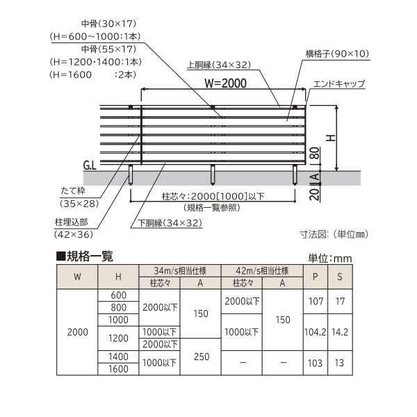 YKK YKKAP 完全目隠しフェンス ルシアスフェンス YS2H型 3スパンセット 距離 6m × 高さ 100cm 複合カラー