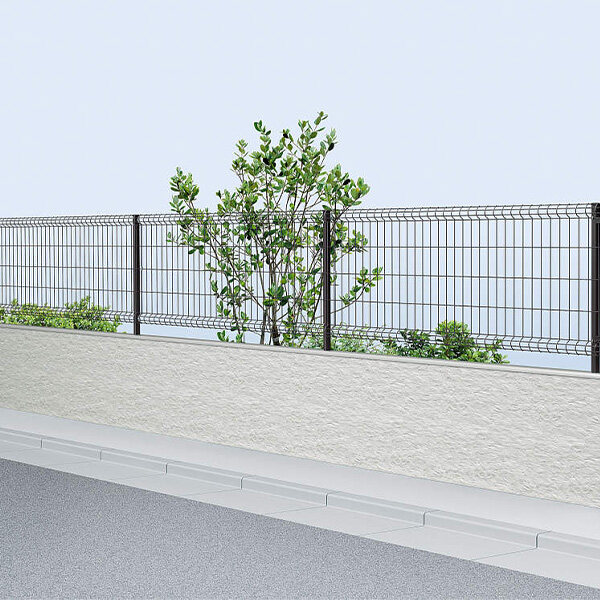 YKK YKKAP メッシュフェンス イーネットフェンス 3F型 4スパンセット 距離約 8m × 高さ 120cm アルミカラー