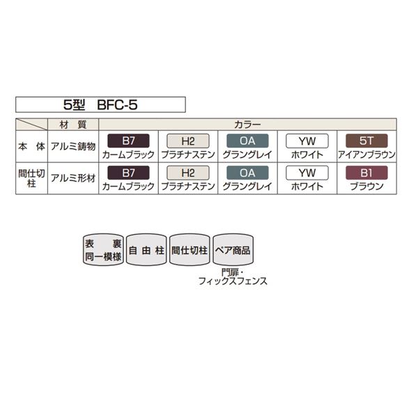YKK シャローネシリーズ トラディシオンフェンス5型 本体 T60 BFC-5 『アルミフェンス 柵 H600ｍｍ用』 