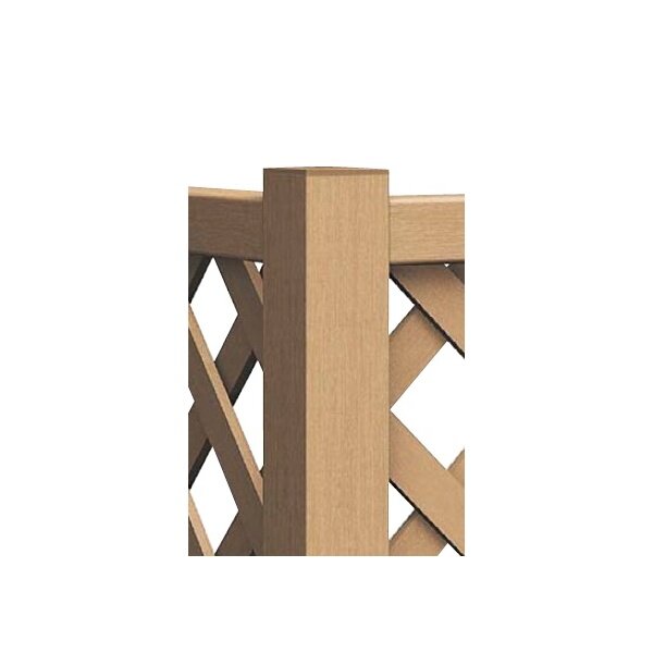 YKK リウッドフェンス間仕切り柱 90°専用角柱 T80 『木調フェンス 柵』 
