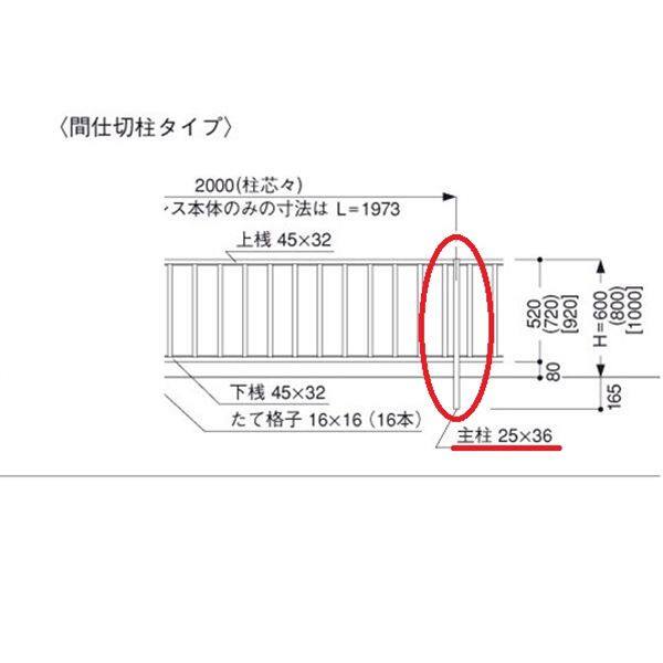 三協アルミ 形材フェンス マイエリア2 間仕切柱タイプ 主柱 H800用 JMP2-08 『アルミフェンス 柵』 