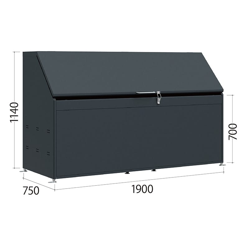 田窪工業所 タクボ物置 ゴミ集積庫 クリーンキーパー CK-D1907Y 幅190cm 奥行50.5cm 高さ114cm 容量約1220L ゴミ袋45L約27袋 目安世帯数約13世帯 