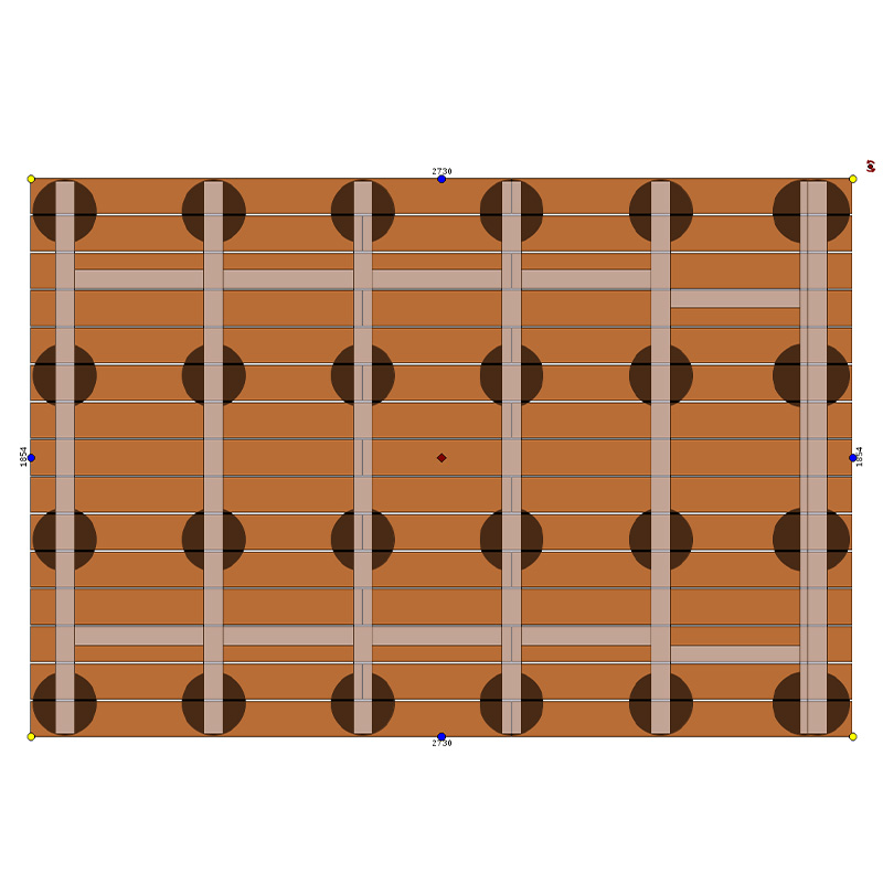 プレイリーホームズ Grad デッキシステム 1.5間 × 6尺（273m × 185.4cm） デッキ材：エステックウッド ヒノキ材 サイズ変更可 お問い合わせください 