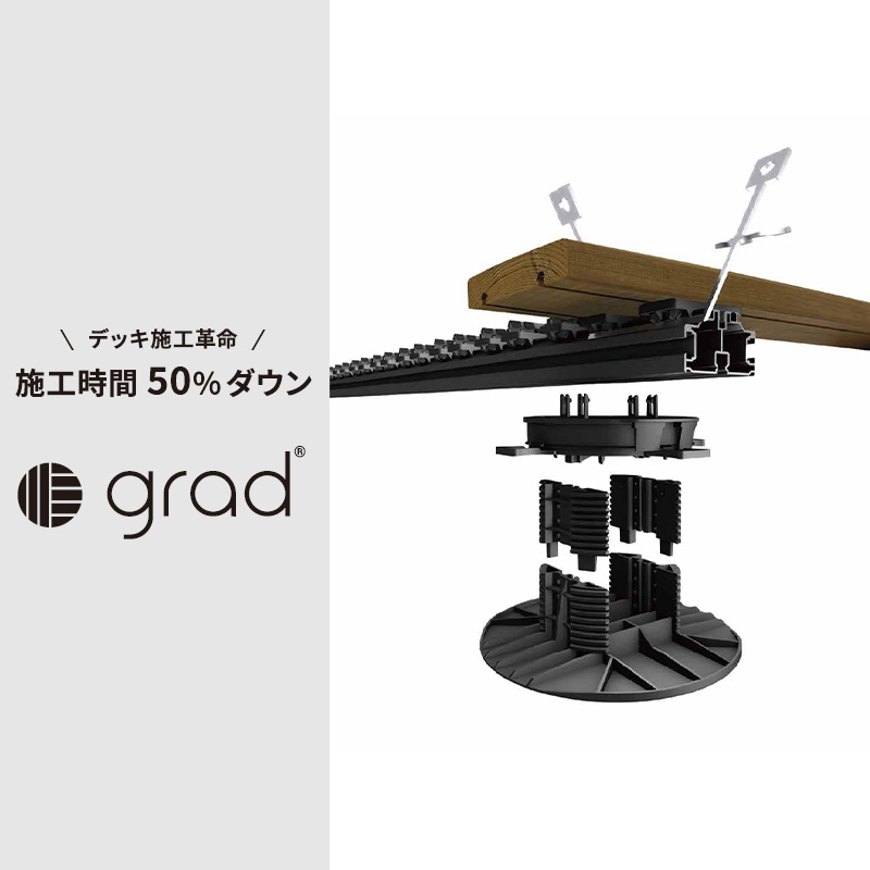 プレイリーホームズ Grad デッキシステム 2間 × 6尺（364cm × 185.4cm） デッキ材：エステックウッド ヒノキ材 サイズ変更可 お問い合わせください 