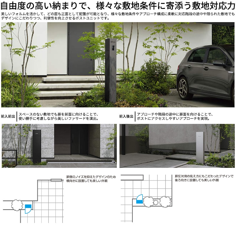 YKKAP allFACE オルフェス ポストユニット WMB-1 バー付き切文字表札 KYBR9セット 