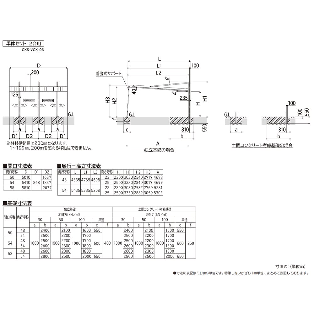 【商品のみ】 カーポート 2台用 YKK YKKAP PLAIN ROOF プレーンルーフ 600タイプ 後方支持 2台用 54-58 H22 アルミ色(ブラスト仕上げ)