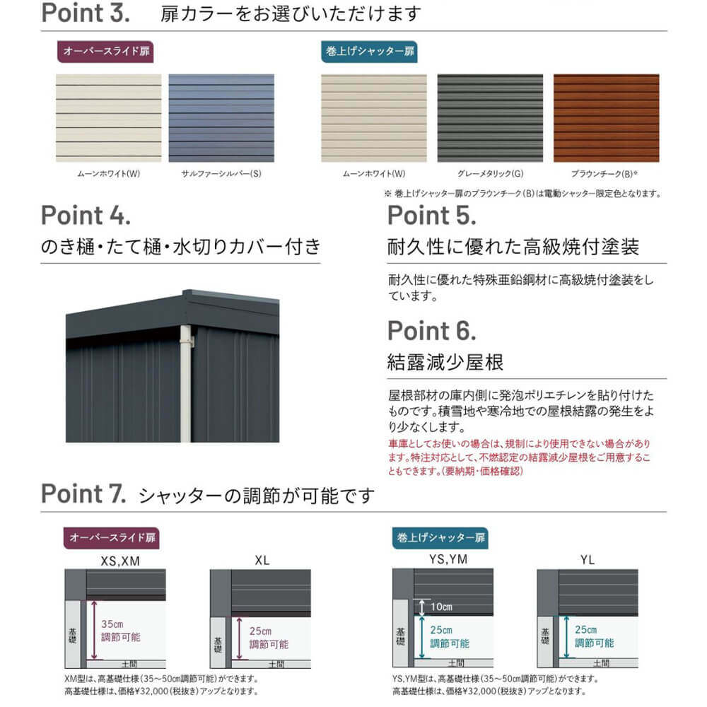 タクボ物置 ガレージ カールフォーマ スクード YM-Z3465 一般型 結露減少屋根 巻上げシャッター扉 1台用 
