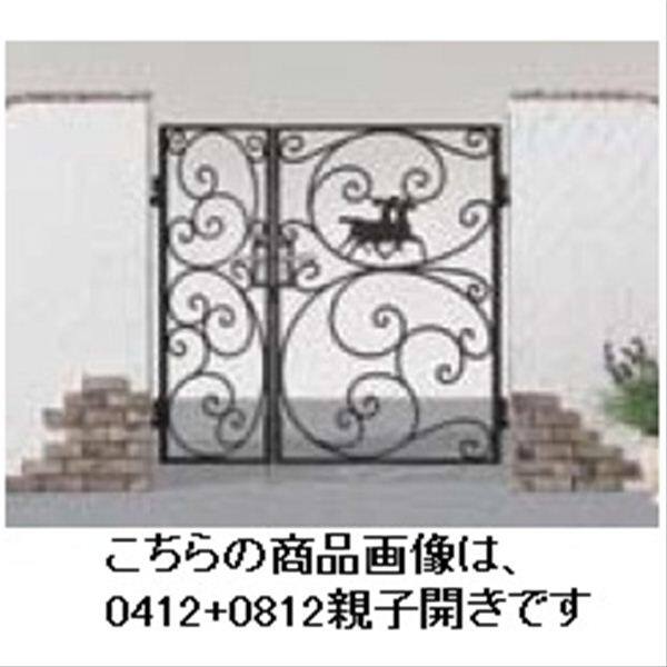 リクシル 新日軽 ディズニー門扉 角門柱式 プリンセスA型（馬） 0410+0810 親子開き ブラック