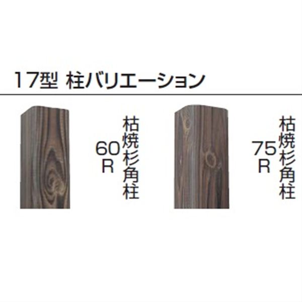 タカショー　エバーバンブーセット　エバー17型　60R角柱（両面）　エバー古竹セット　追加型（片柱）　『竹垣フェンス　柵』 古竹さらし竹