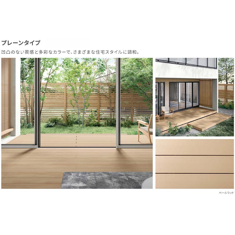 LIXIL リクシル 人工木ウッドデッキ 樹ら楽 プレーンタイプ 1.5間（2750mm） × 5尺（1528mm） 幕板Bセット 束柱Aタイプ（固定） ロング束柱（1000mm） 