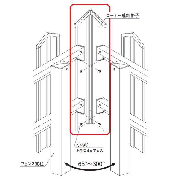 三協アルミ ララミー コーナー格子 2004用 『アルミフェンス 柵』 