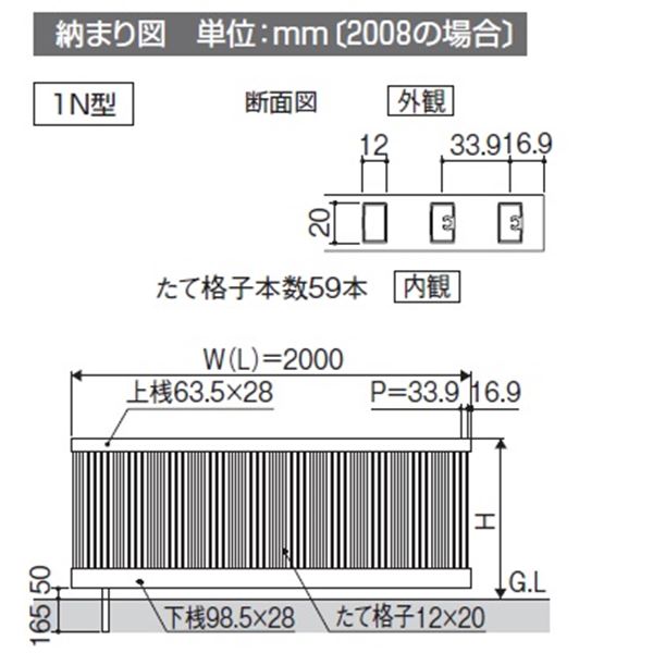 三協アルミ モンブレム1N型 フェンス本体 フリー支柱タイプ 2010 『アルミフェンス 柵 高さ H1000ｍｍ用』 ブラック