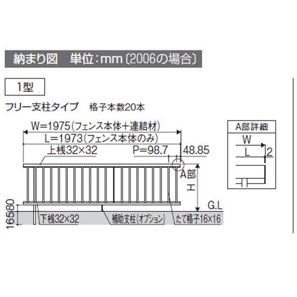 三協アルミ スーパー速川1型 フェンス本体 フリー支柱タイプ 2006 『アルミフェンス 柵 高さ H600ｍｍ用』 