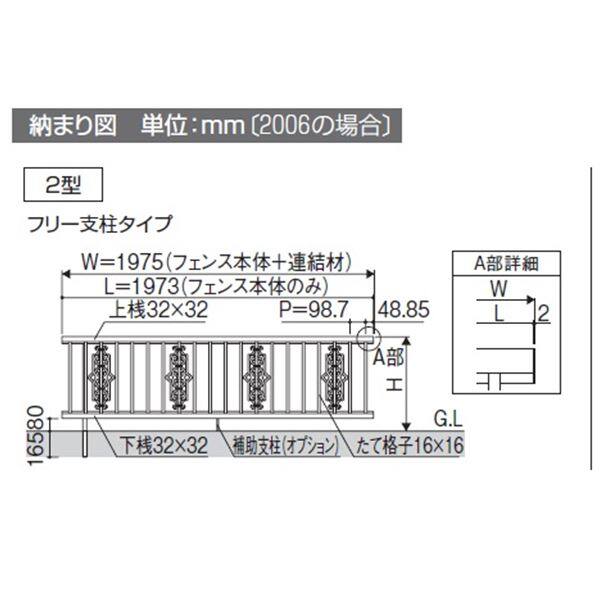 三協アルミ スーパー速川2型 フェンス本体 フリー支柱タイプ 2006 『アルミフェンス 柵 高さ H600ｍｍ用』 
