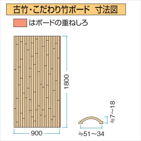 タカショー 人工竹垣材料 エバーこだわり竹 趣さらし竹ボード W900×H1800 EV-151 『エバーバンブーボード ガーデニングDIY部材』 ＃28292000 
