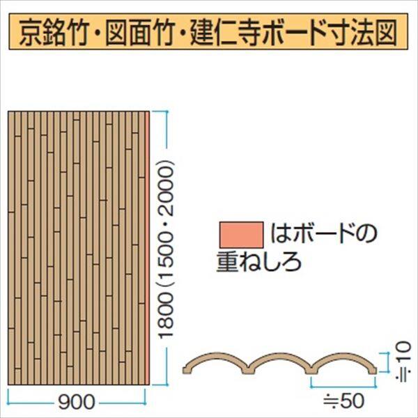 タカショー 人工竹垣材料 エバー 建仁寺 さらし竹ボード W1000×H2000 EV-61L 『エバーバンブーボード ガーデニングDIY部材』 ＃28226500 
