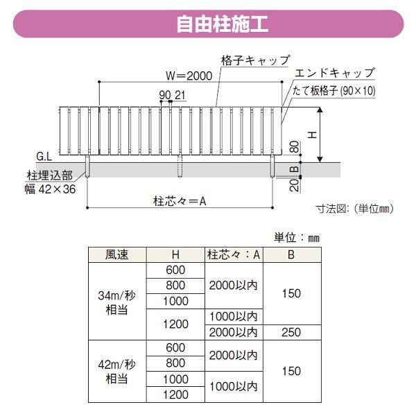 YKK YKKAP ルシアスフェンス H01型 T100 本体 『アルミ フェンス 高さ100cm たて板格子 目隠し 屋外 柵 庭 外構 境界』 アルミカラー