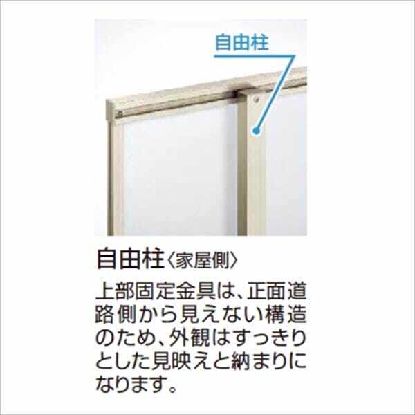 YKK 自由柱 T80 耐風圧強度34m/秒相当 ルシアスフェンスJ01型用 2021年6月から新仕様 