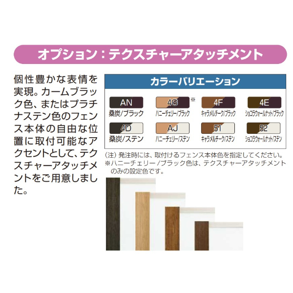 YKK フェンスオプション テクスチャーアタッチメント T60 
