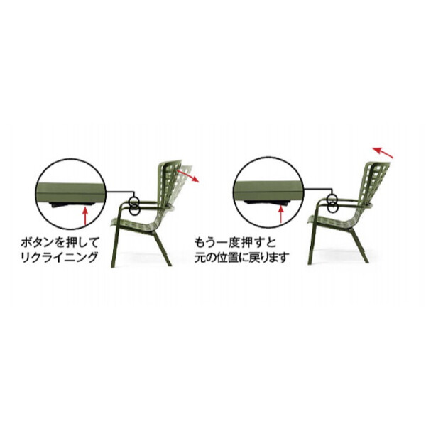 タカショー ナルディ ファリオ リラックスチェアー（グリーン） NAR-C16C-GR #32514600 