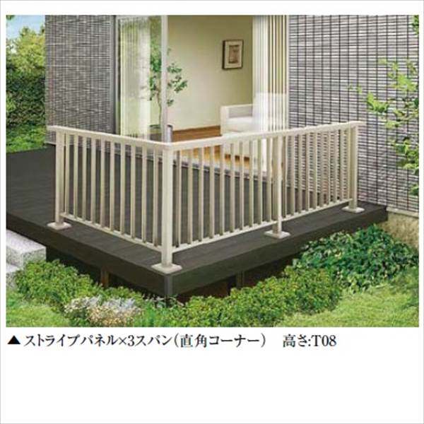 リクシル 樹ら楽ステージ モダンデッキフェンス 柱部材 埋込仕様 90°コーナー柱 T10 『リクシル』 『ウッドデッキ 人工木 フェンス』 シャイングレー