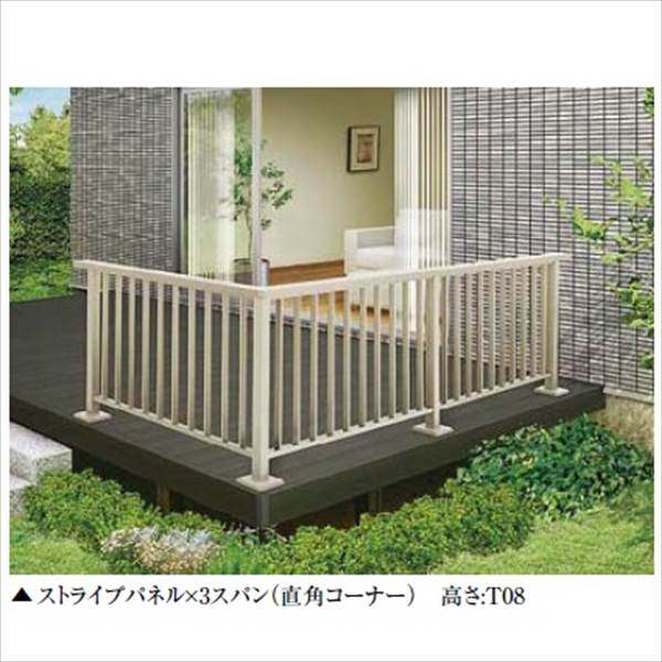 リクシル 樹ら楽ステージ モダンデッキフェンス パネル部材 ストライプパネル T08 『リクシル』 『ウッドデッキ 人工木 フェンス』 シャイングレー