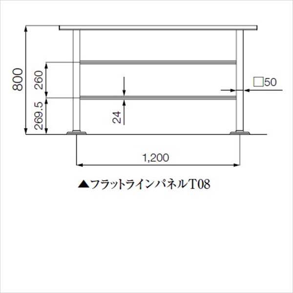 リクシル 樹ら楽ステージ モダンデッキフェンス パネル部材 フラットラインパネル T08 『リクシル』 『ウッドデッキ 人工木 フェンス』 シャイングレー