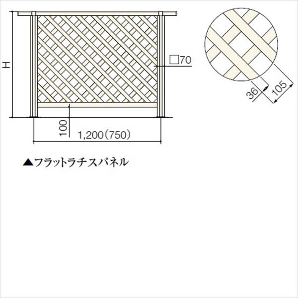 リクシル 樹ら楽ステージ デッキフェンス W1200パネル部材 パネル面材 フラットラチスパネル T08 『リクシル』 『ウッドデッキ 人工木 フェンス』 