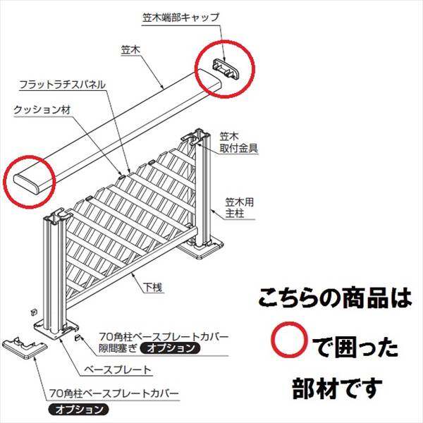 リクシル 樹ら楽ステージ デッキフェンス 部品 笠木端部キャップ 『リクシル』 『ウッドデッキ 人工木 フェンス』 