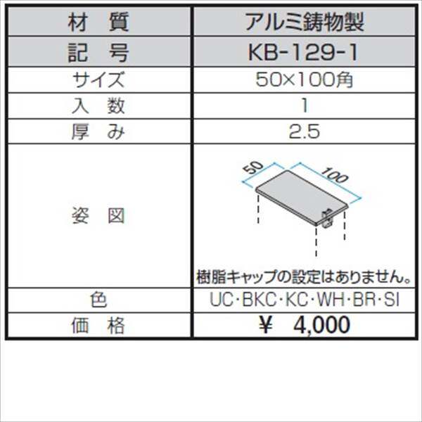 三協アルミ α-Pro アルファプロ ホロー材キャップ アルミ鋳物製（1個入り） 50×100角 KB-129-1 『外構DIY部品』 形材色