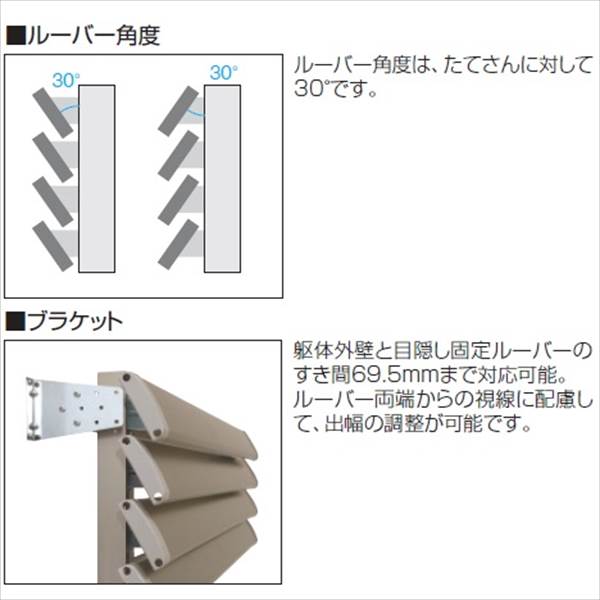 三協アルミ　【受注生産】日除け固定ルーバー　アイフェード2　幅1706mm×高さ737mm　日除けタイプ 