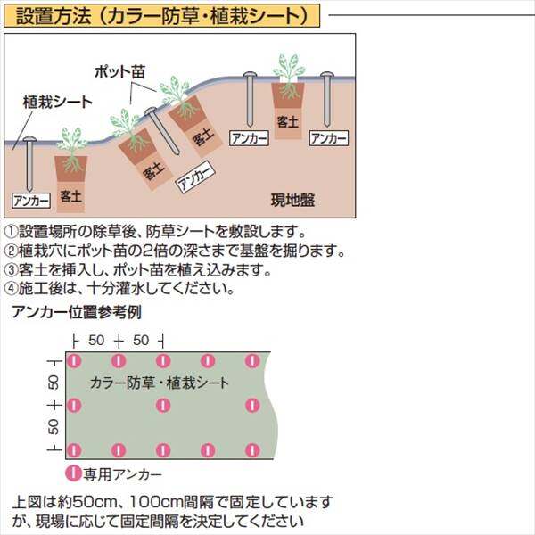 タカショー　カラー防草・植栽シート　100m巻　TBB-100G　コード：50686600 グリーン