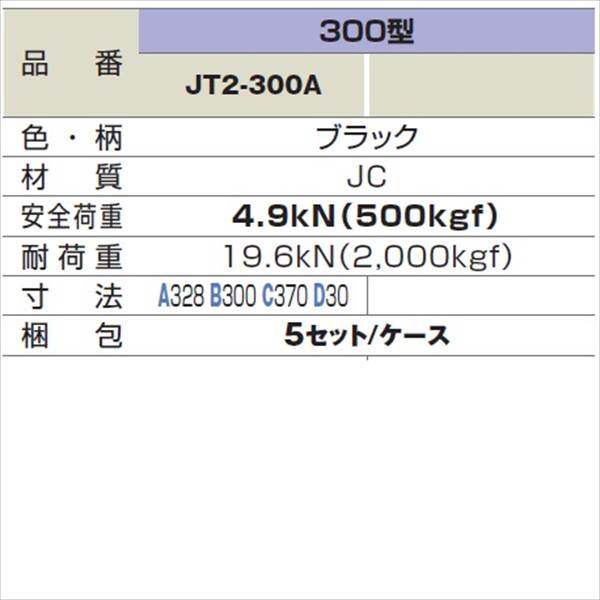 城東テクノ 耐圧マンホールカバー 枠セット(T-2) 300型／角枠セット JT2-300A 5セット入 『外構DIY部品』 ブラック(JC)