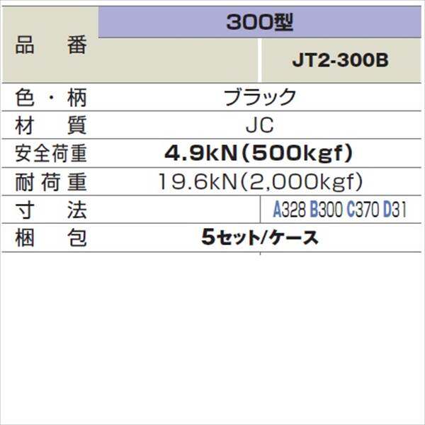 城東テクノ 耐圧マンホールカバー 枠セット(T-2) 300型／丸枠セット JT2-300B 5セット入 『外構DIY部品』 ブラック(JC)