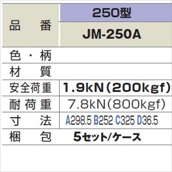 城東テクノ 枠付マンホールカバー 角枠セットAタイプ 250型 JM-250A 5セット入 『外構DIY部品』 ブラック(JC)